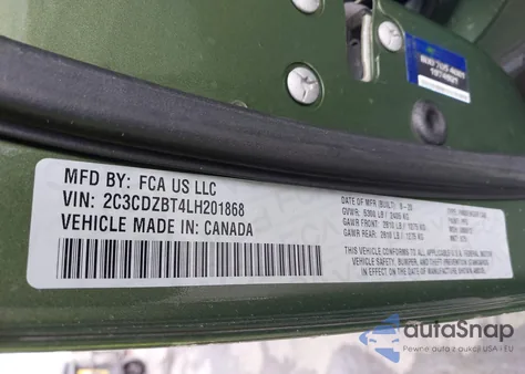 2020 Dodge Challenger R/T 50Th Anniversary z USA, uszkodzony, nr VIN 2C3CDZBT4LH201868